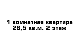 1 комнатная квартира 28,5 кв.м. 2 этаж 